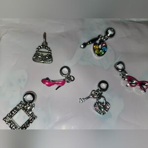 Silver and Pink  Girl Life Charm Set